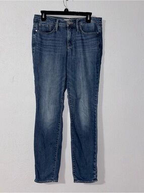 Athleta SculptTek Jeans Blue Denim Mid Rise Straight Stretch Casual Tagged 6